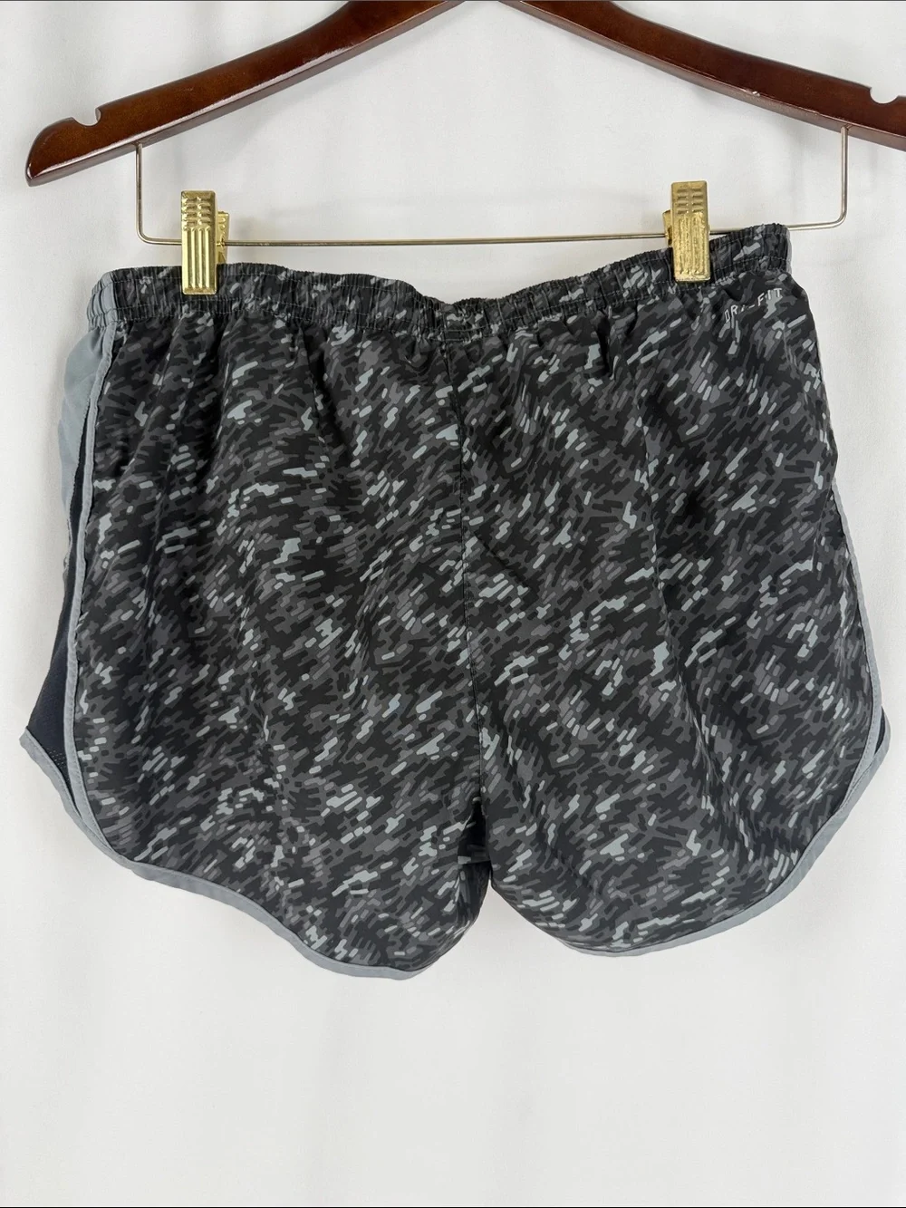 Nike Women’s Black and Gray Camo Running Shorts